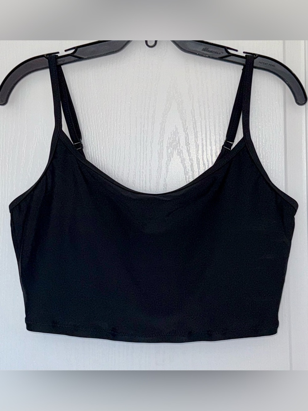 NWT Aerie Scoop Neck Longline Bikini Top Womens XL Black Adjustable Straps